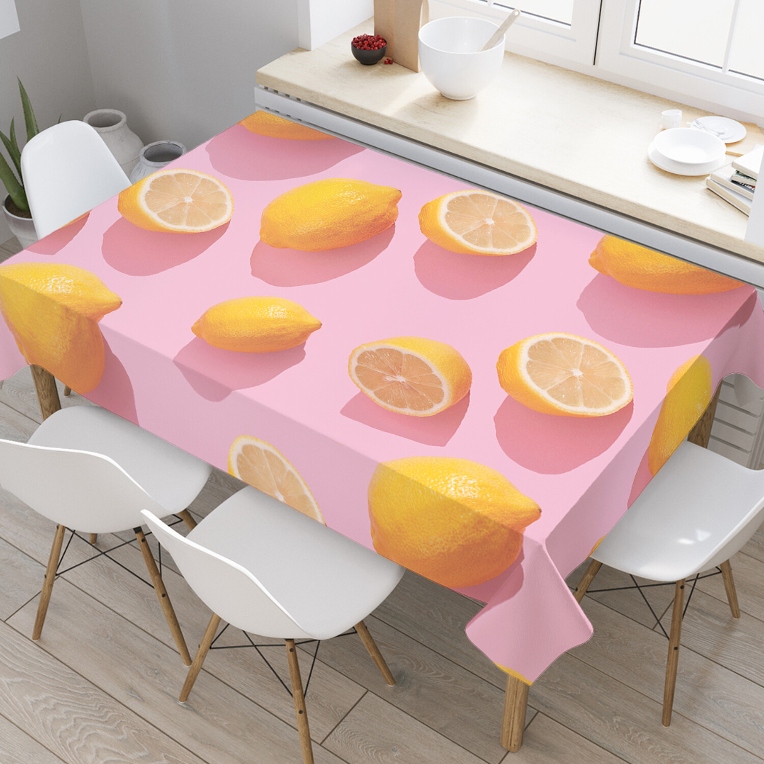 

Скатерть прямоугольная JoyArty JoyArty Лимоны и тень из сатена 120x145 см, Розовый, Лимоны и тень