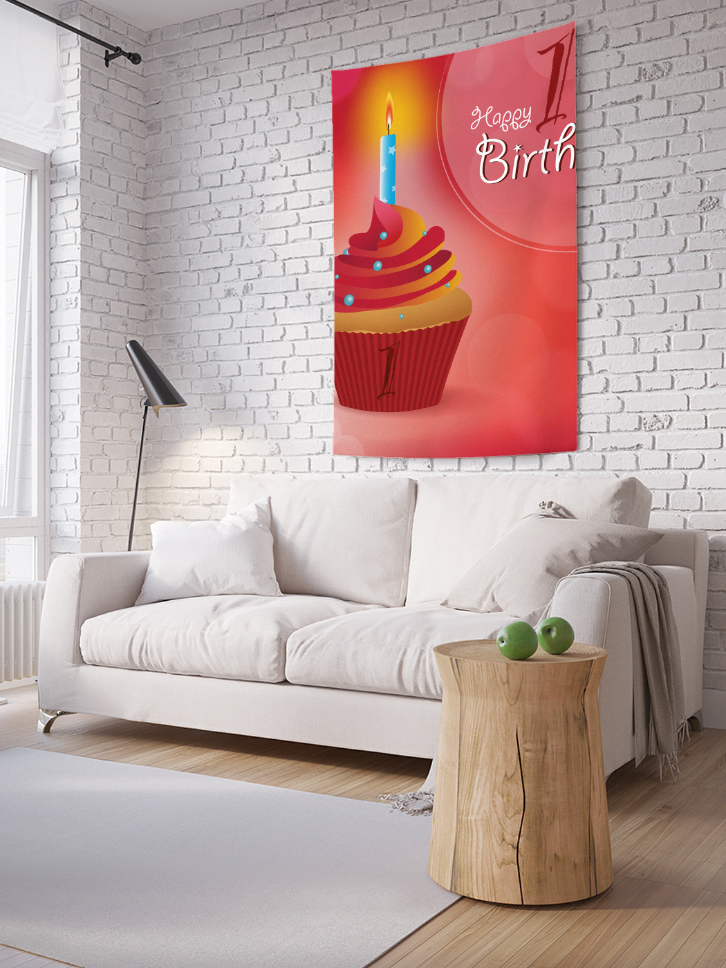 

Вертикальное фотопанно на стену JoyArty Счастливый первый день рождения 150x200 см, Счастливый первый день рождения