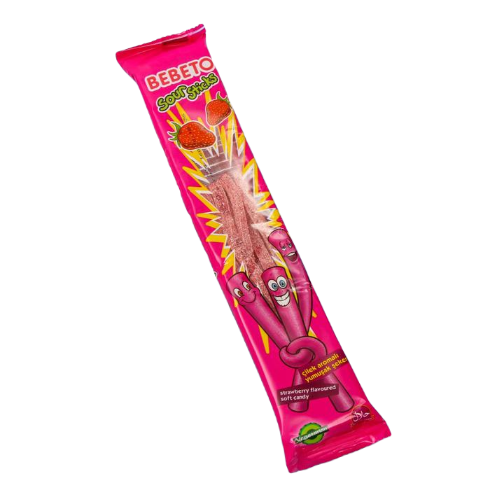 

Жевательный мармелад BEBETO SOUR STICKS, со вкусом клубники, 35 г