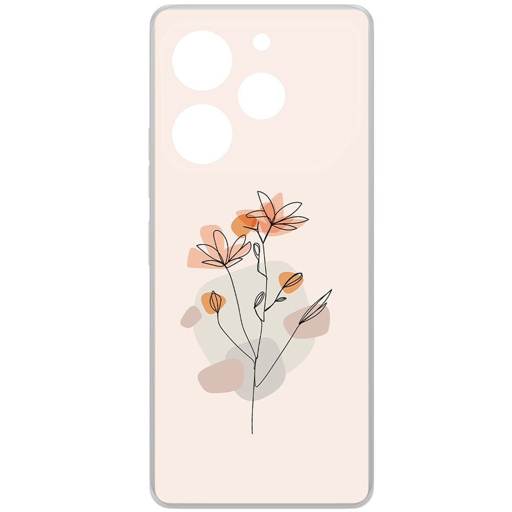 

Чехол-накладка Krutoff Clear Case Ромашки для TECNO Pova 6 Pro, Прозрачный
