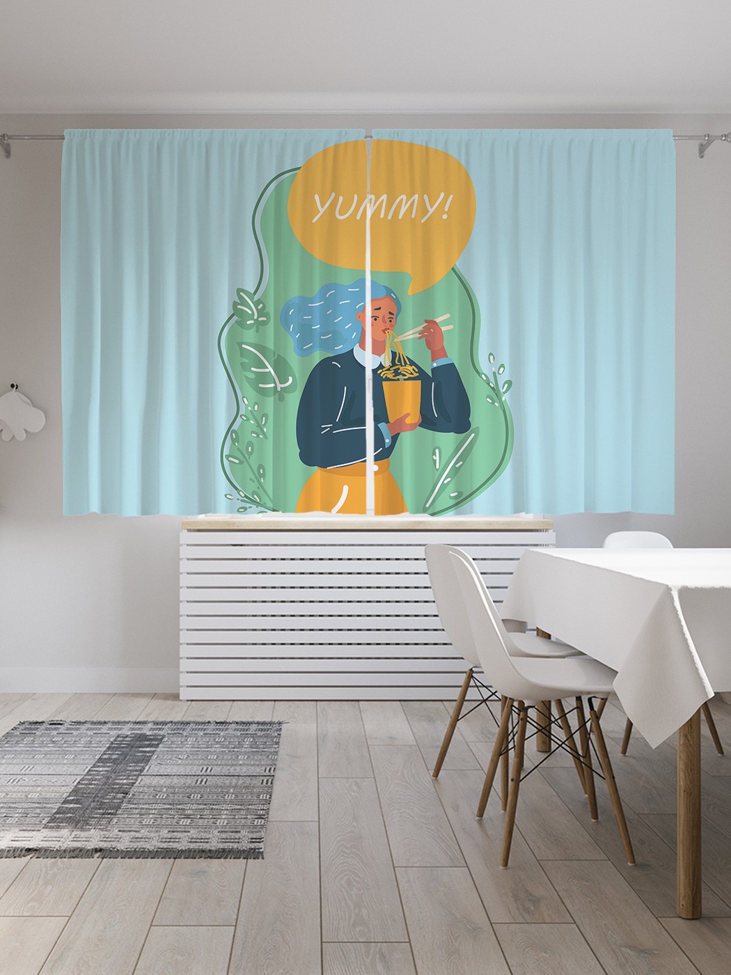 

Классические шторы JoyArty "Девушка и стрит-фуд", серия Oxford DeLux, 2 полотна 145x180 см, Девушка и стрит-фуд