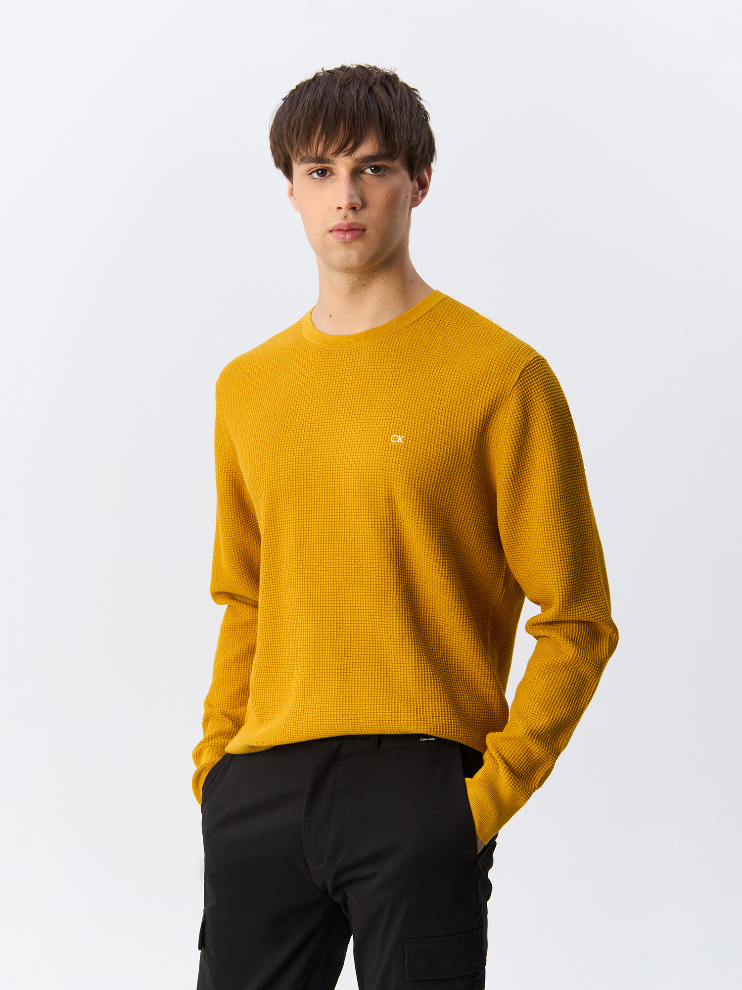 

Джемпер мужской Calvin Klein Waffle textured K10K113031 желтый S, Waffle textured