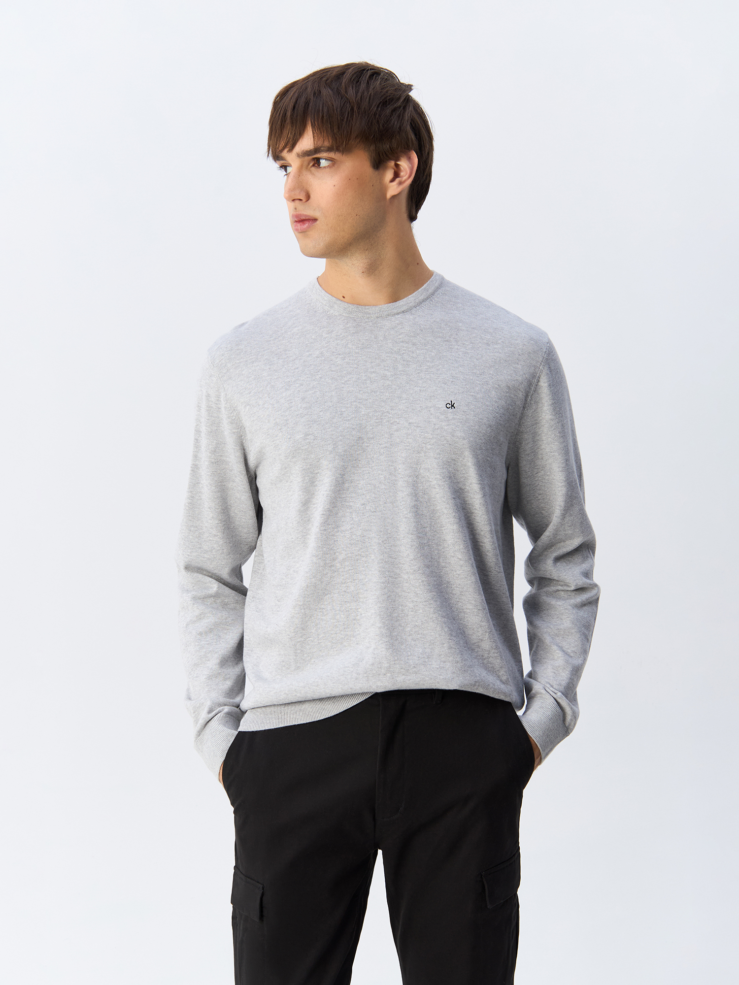 

Джемпер мужской Calvin Klein Cotton Silk K10K113549 серый M, Cotton Silk