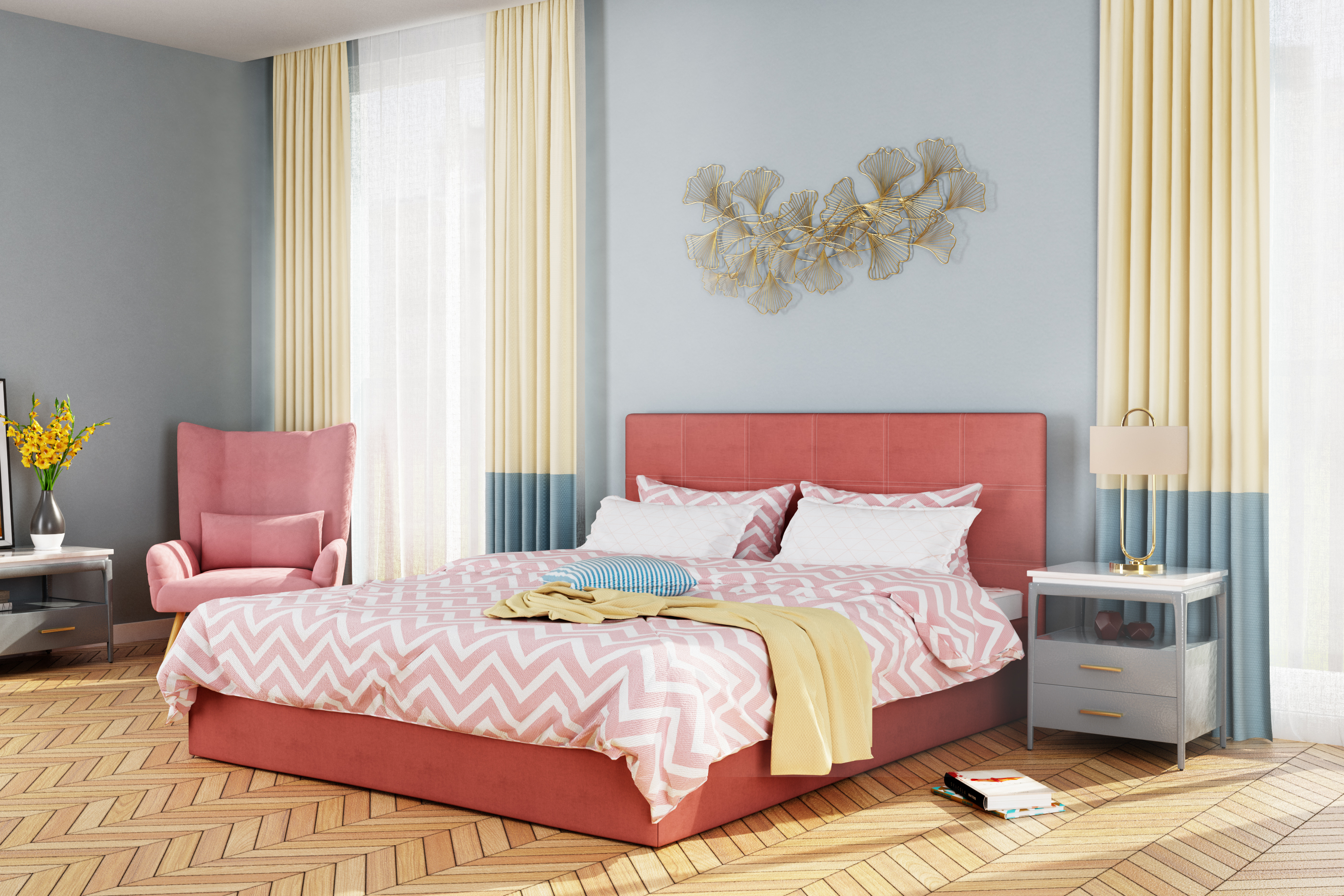 

Кровать COSTA CST_Манго CST_Манго_13_200*200, Розовый, CST_Манго