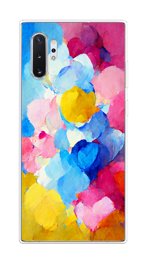 

Чехол на Samsung Galaxy Note 10 Plus "Яркие пятна", Синий;голубой;желтый;розовый, 28550-1