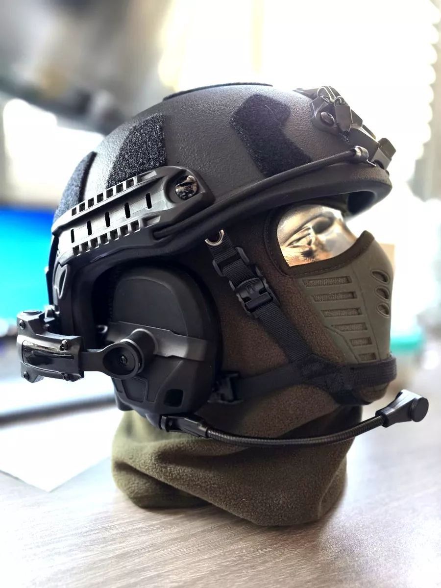 Наушники активные 6TH Gen Tactical headset/гарнитура/поворотные крепления на шлем черный