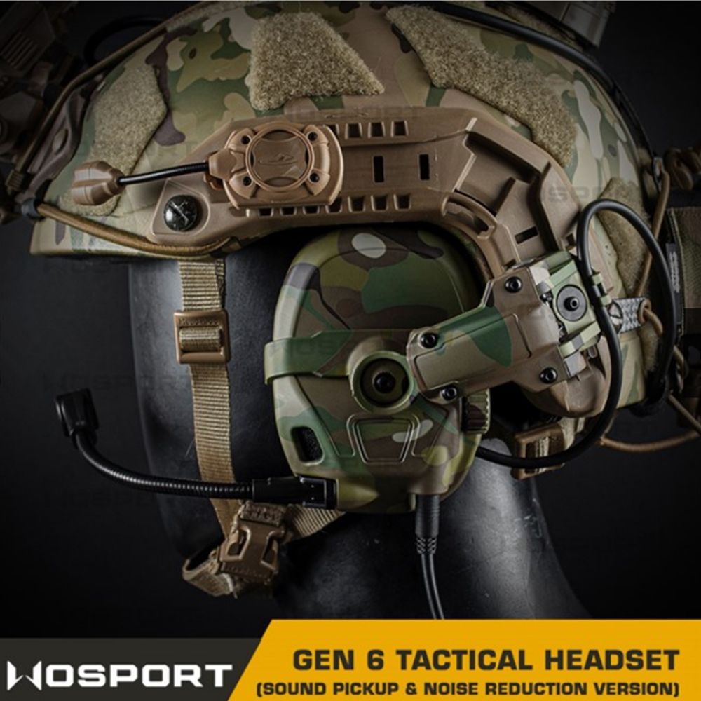 Наушники активные 6TH Gen Tactical headset/поворотные крепления на шлем мультикам