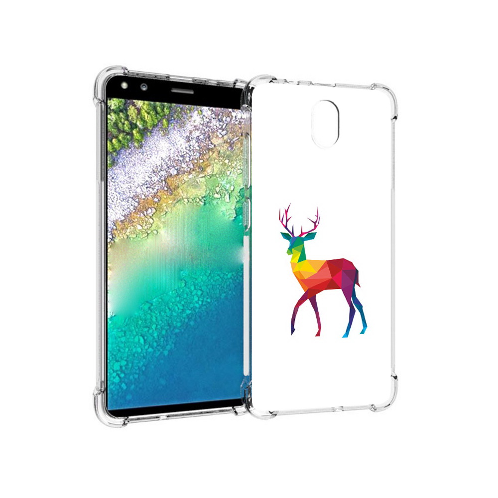

Чехол MyPads Tocco для Nokia C01 Plus геометрический олень (PT161800.114.286), Прозрачный, Tocco