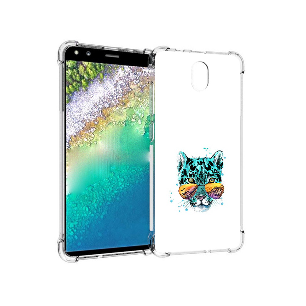 

Чехол MyPads Tocco для Nokia C01 Plus голубой лео (PT161800.114.294), Прозрачный, Tocco