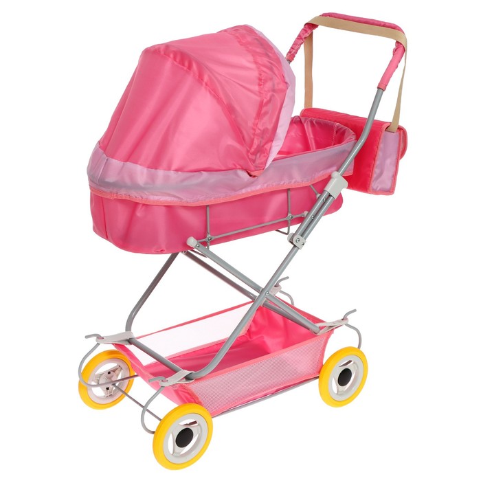 Коляска для кукол 7, розовый с сиреневым, 3+ велосипед champ pro g16 с корзиной и светоотражателем розовый