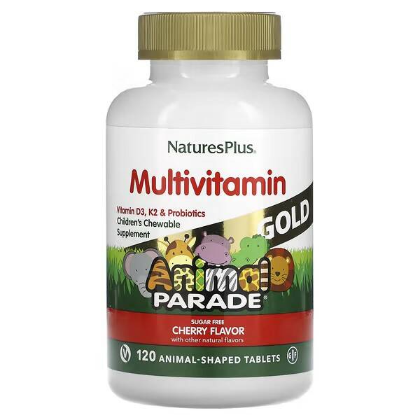 Купить Мультивитамины Animal Parade Gold для детей в форме животных вишня таблетки 120 шт.