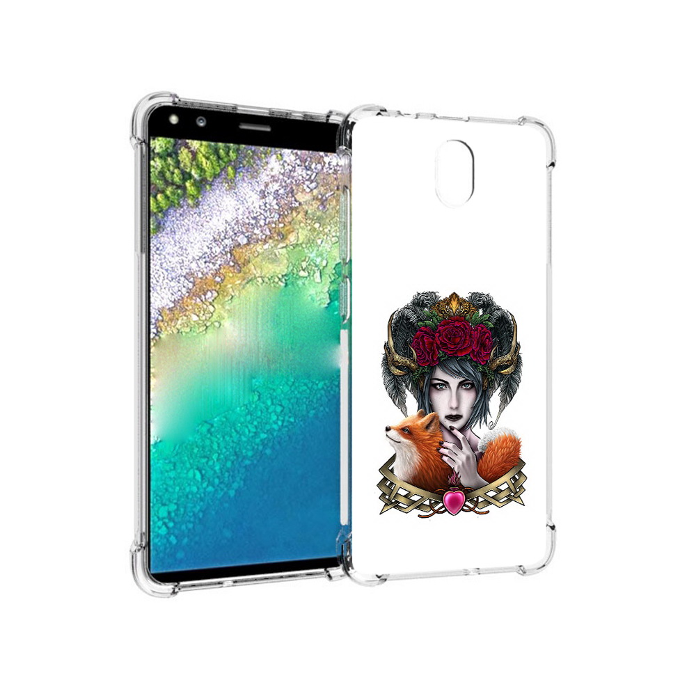 

Чехол MyPads Tocco для Nokia C01 Plus девушка с лисой (PT161800.114.314), Прозрачный, Tocco