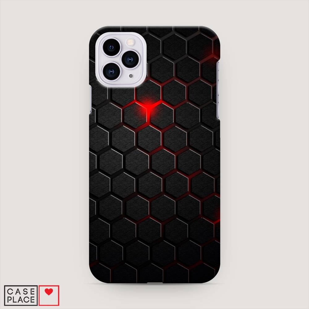 

Пластиковый чехол "Фон соты красные" на Apple iPhone 11 Pro Max, 12220-2