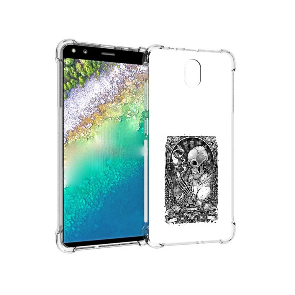 

Чехол MyPads Tocco для Nokia C01 Plus девушка скелет (PT161800.114.316), Прозрачный, Tocco