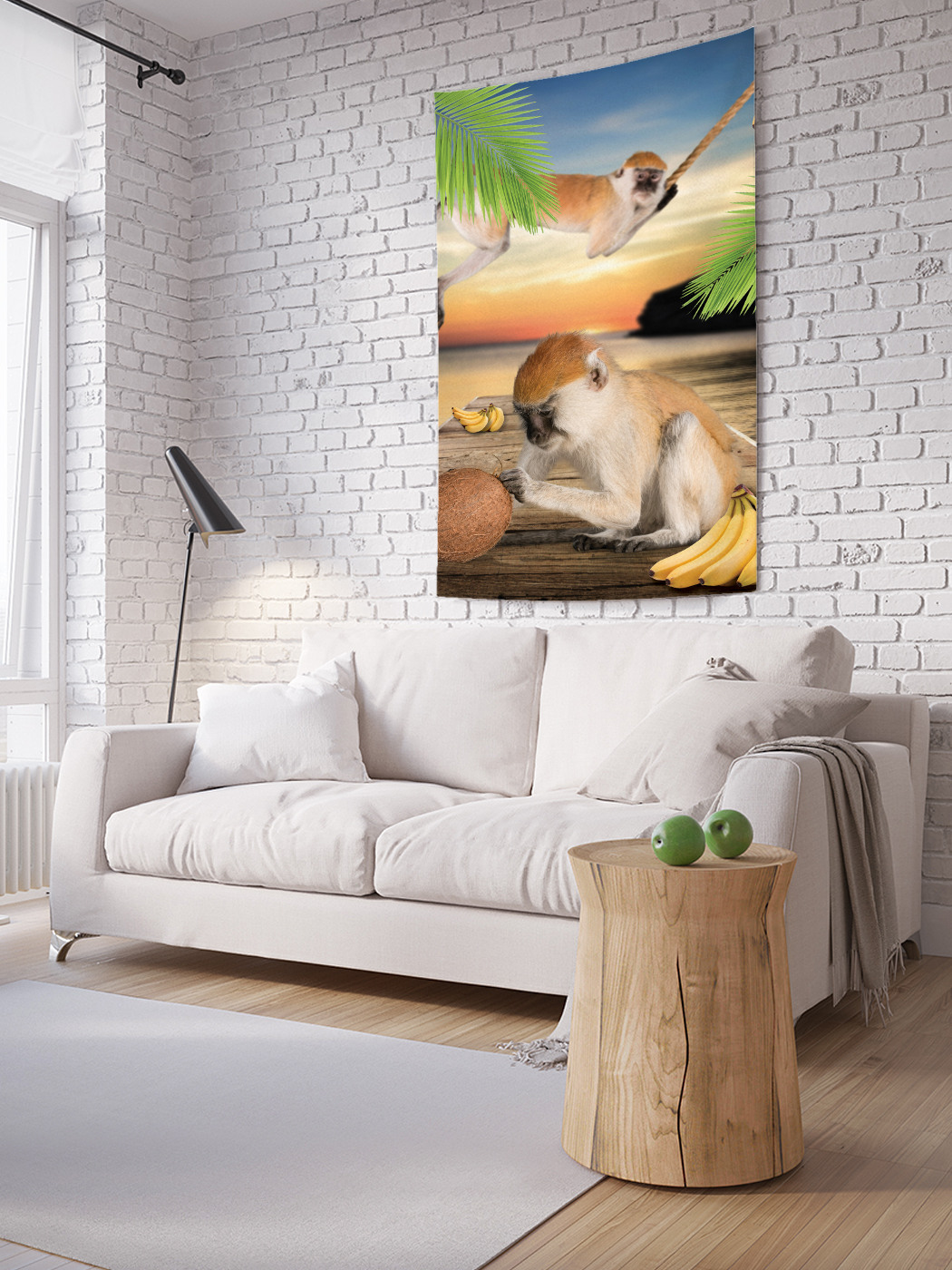 

Вертикальное фотопанно на стену JoyArty Обезьяны с бананами 100x150 см, Обезьяны с бананами