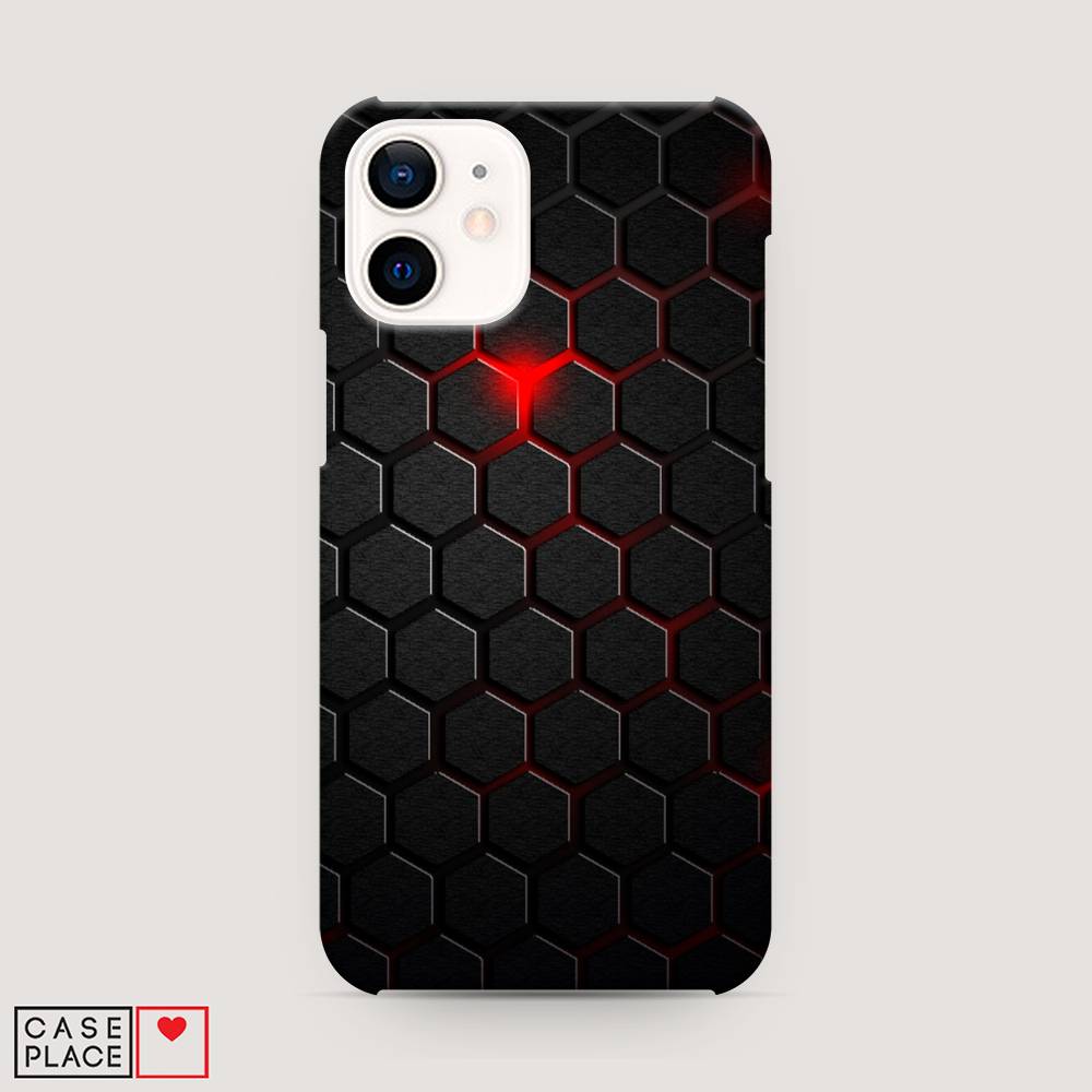 

Пластиковый чехол "Фон соты красные" на Apple iPhone 12 mini, 12620-2