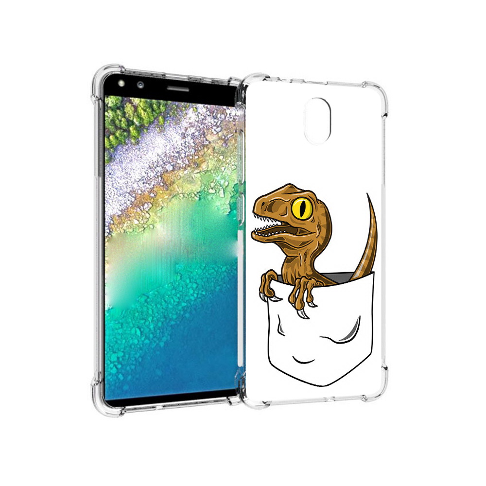 

Чехол MyPads Tocco для Nokia C01 Plus динозавр в кармане (PT161800.114.327), Прозрачный, Tocco
