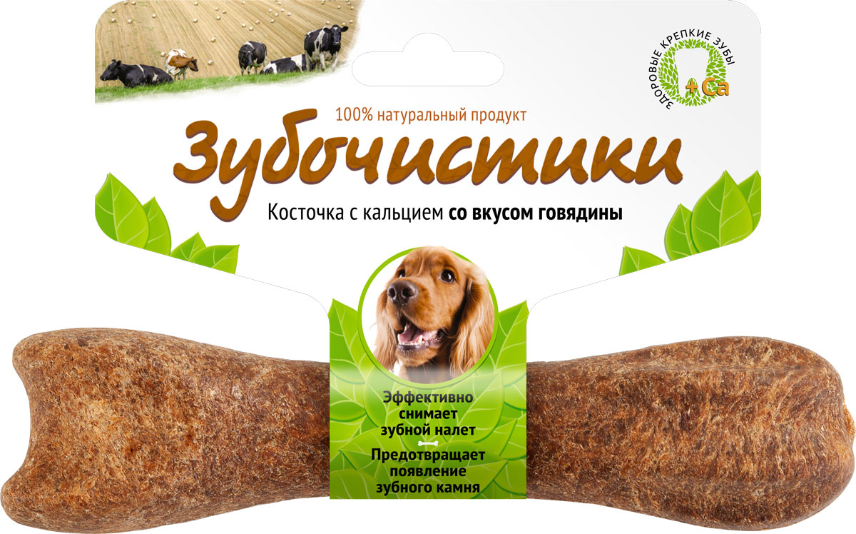 

Лакомство для собак Зубочистики, для средних пород, говядина, 12шт по 97г