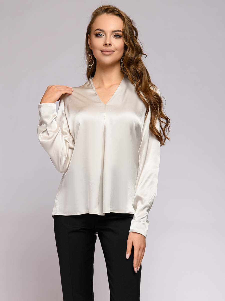 

Блуза женская 1001dress 0112007-01817PL бежевая 40 RU, 0112007-01817