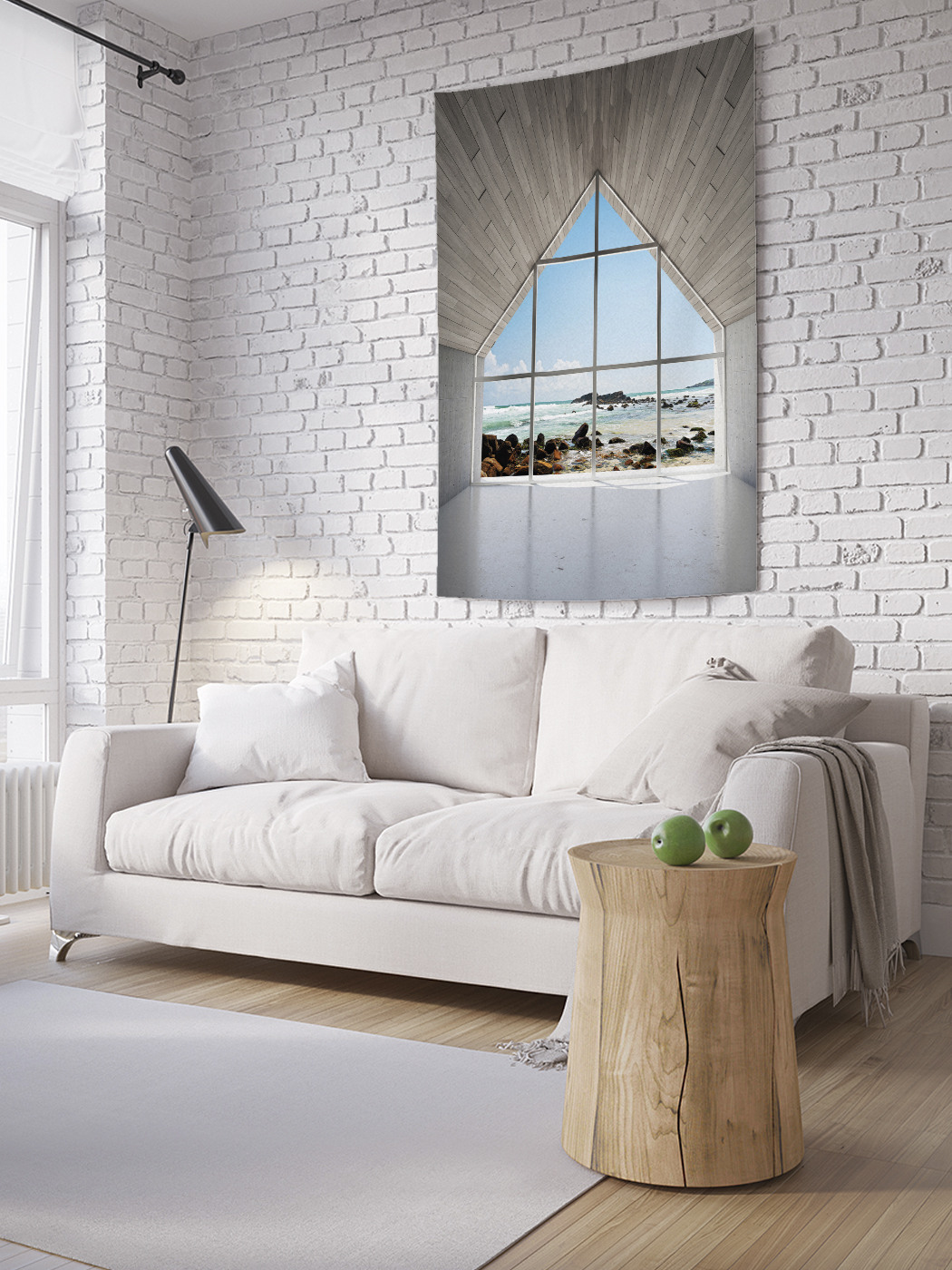 

Вертикальное фотопанно на стену JoyArty Мансарда с видом на море 150x200 см, Мансарда с видом на море