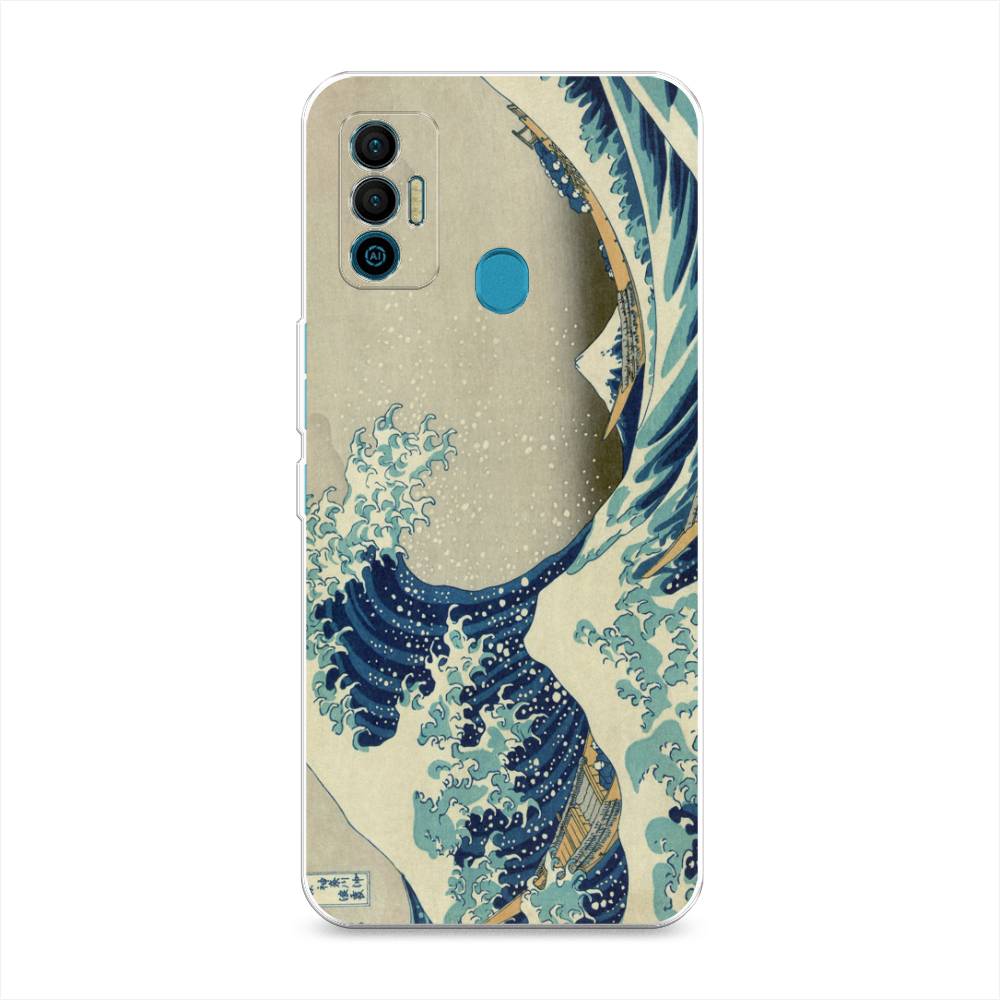 фото Силиконовый чехол "большая волна в канагаве" на tecno spark 7 awog
