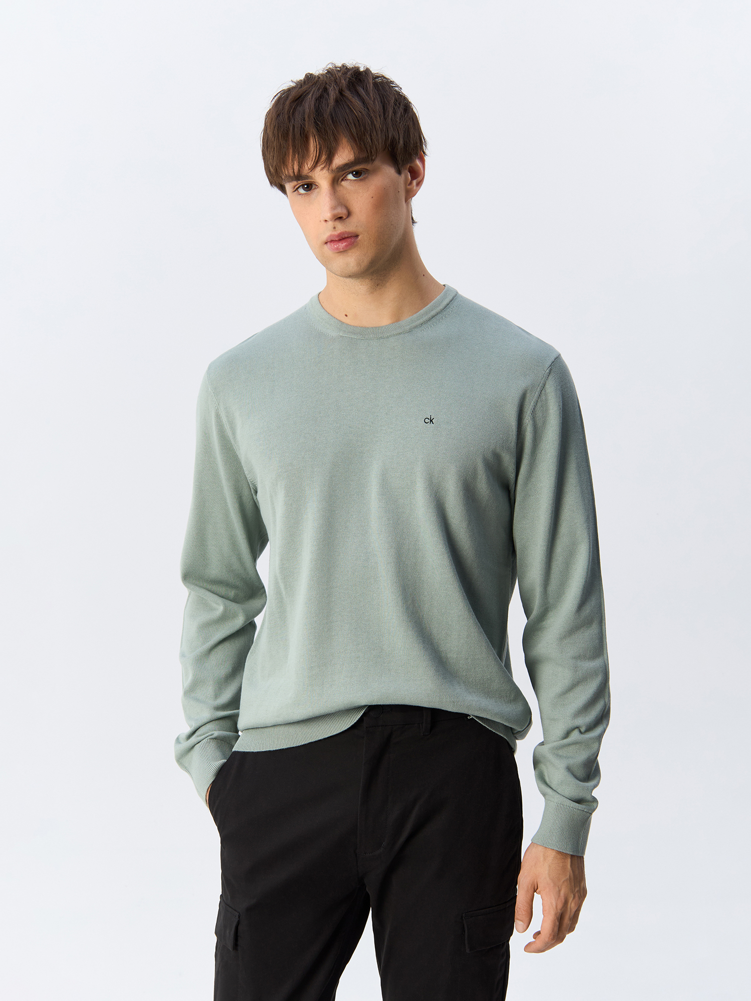 

Джемпер мужской Calvin Klein Cotton Silk K10K113549 серый S, Cotton Silk