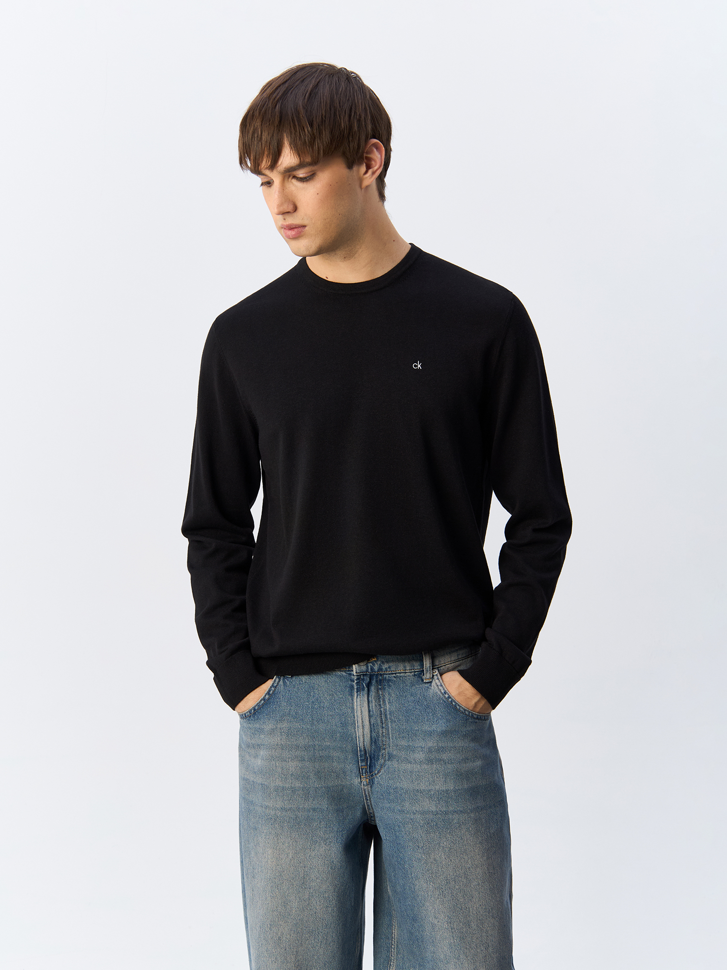 

Джемпер мужской Calvin Klein Cotton Silk K10K113549 черный L, Cotton Silk