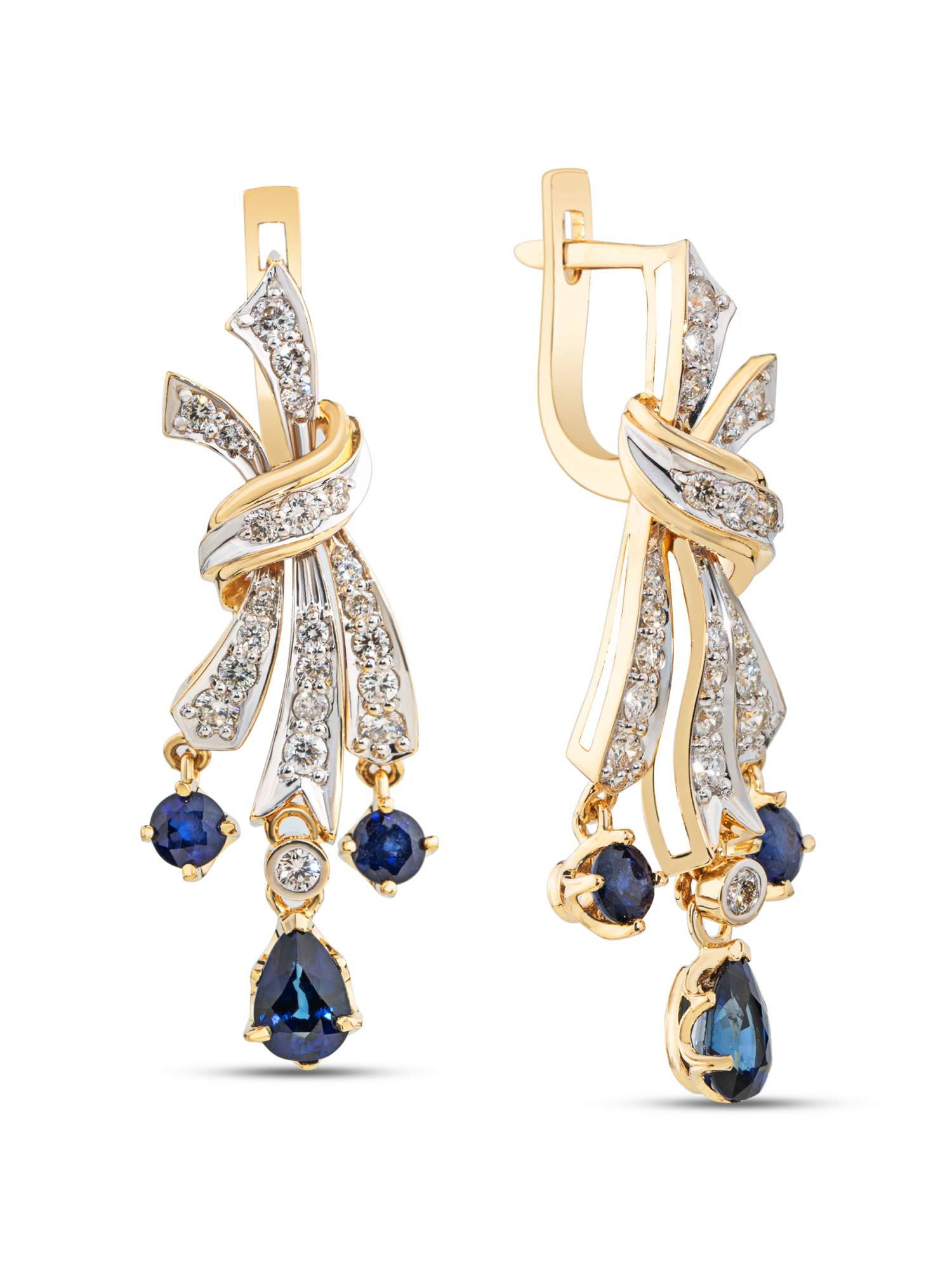 

Серьги из желтого золота Gatamova 09с13755, бриллиант/сапфир, 09с13755