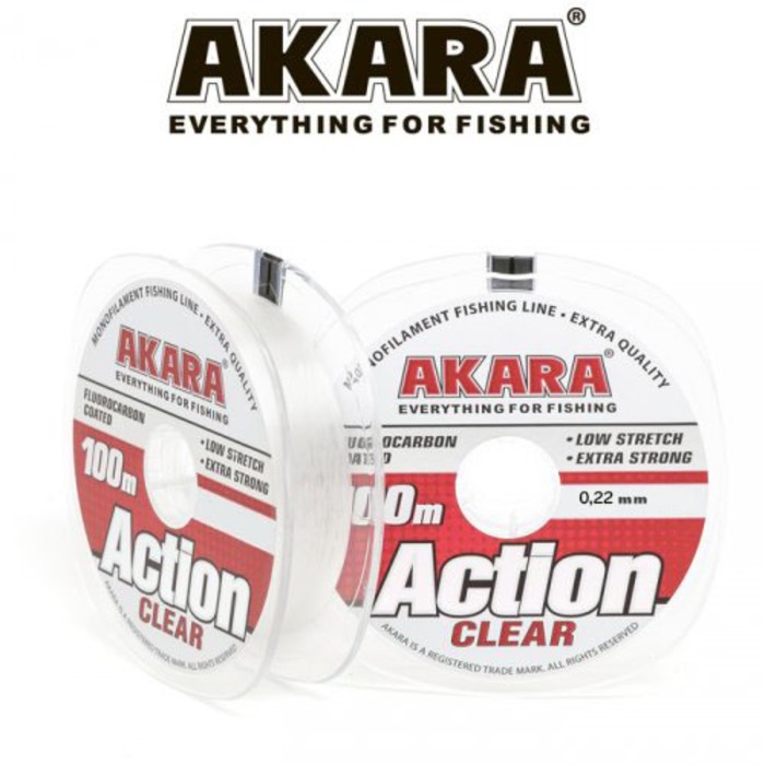 

Леска Akara Action Clear, цвет прозрачная, диаметр 0.22 мм, 100 м, Прозрачный