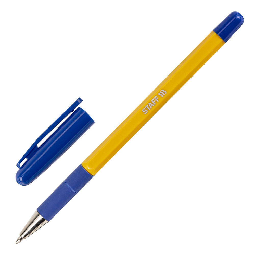 

Набор из 50 шт, Ручка шариковая с грипом Staff Basic BP-14 Orange, синяя, узел 0,7 мм