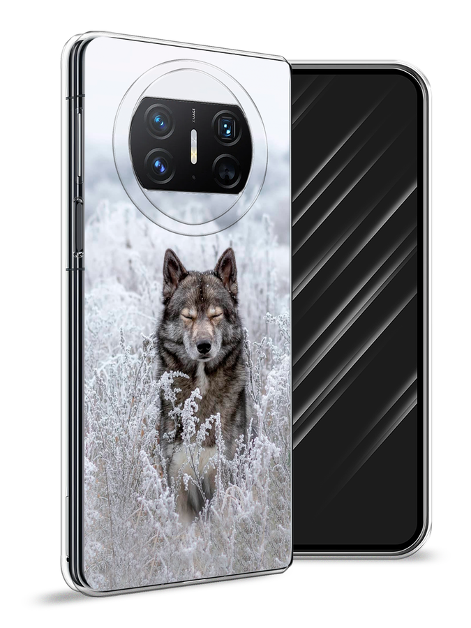 

Чехол Awog на Huawei Mate X3 "Волк в поле", Белый;черный, 6122450-1