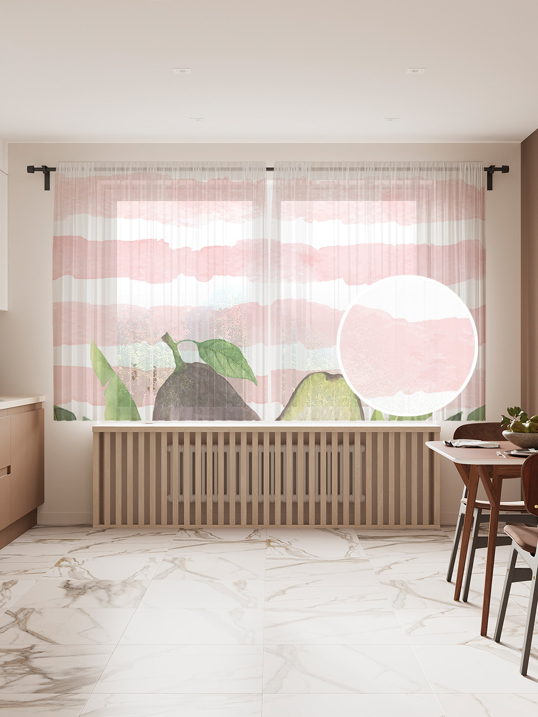 

Фототюль JoyArty "Тропическое авокадо" 145x180см, 2 полотна, лента, 50 крючков, Тропическое авокадо