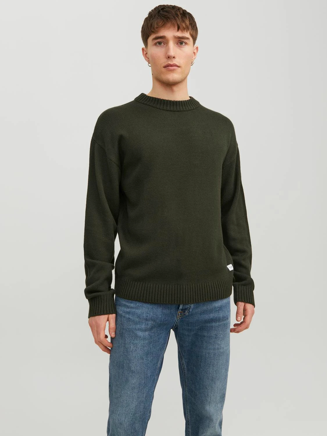 

Джемпер мужской Jack & Jones Plain Crew Neck 12236774 хаки M, Plain Crew Neck