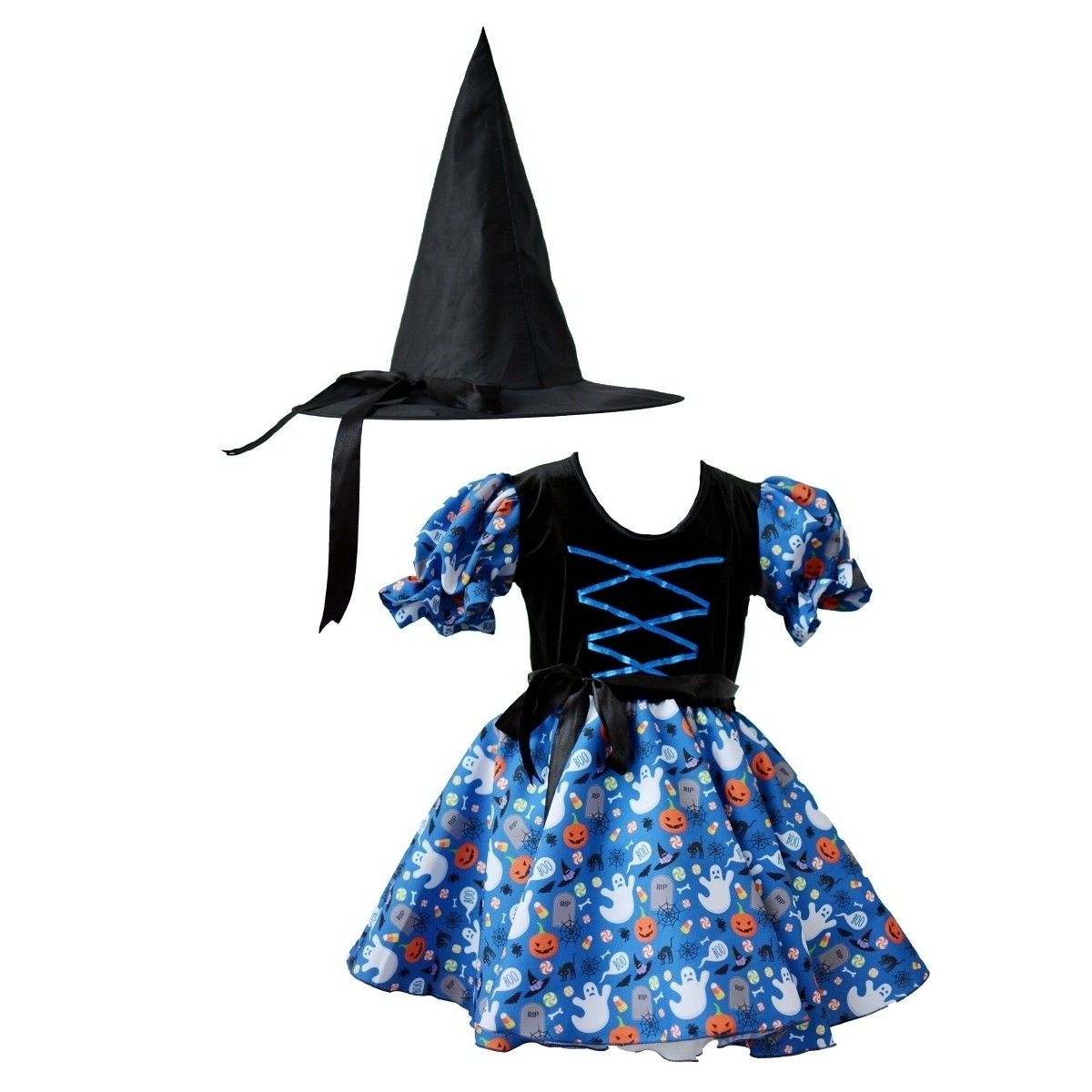 Карнавальный костюм ведьмы для девочки Larisol синий р 104 3699₽