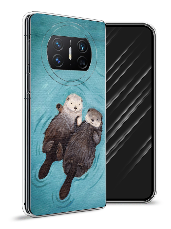 

Чехол Awog на Huawei Mate X3 "Парочка бобров", Голубой, 6122450-1