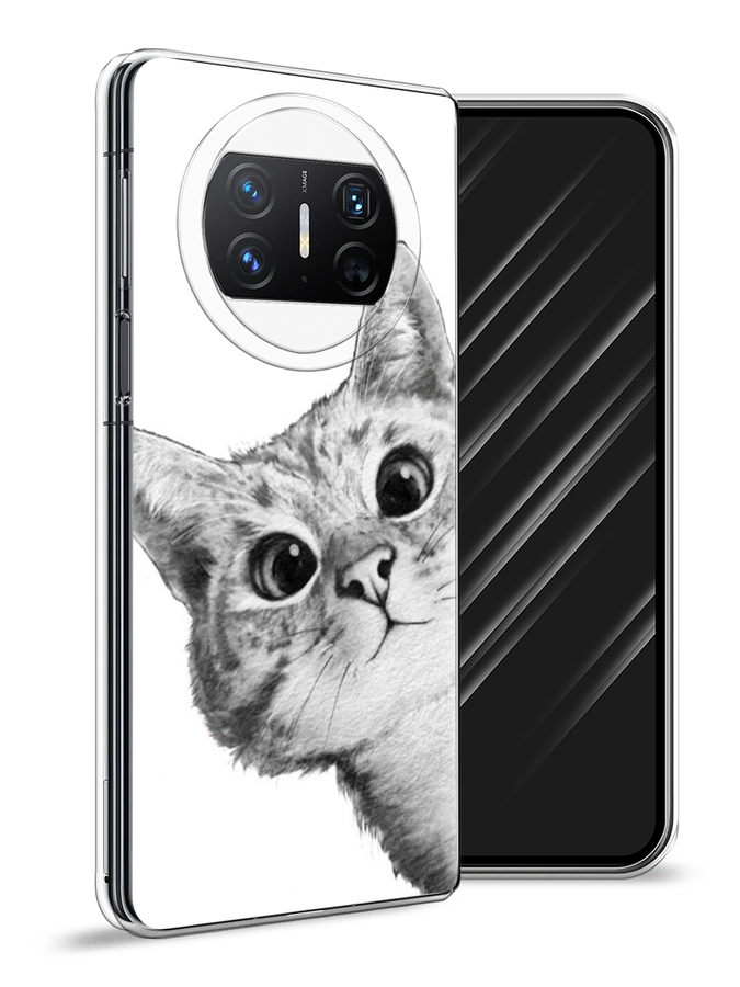

Чехол Awog на Huawei Mate X3 "Кот рисунок черно-белый", Черный, 6122450-1