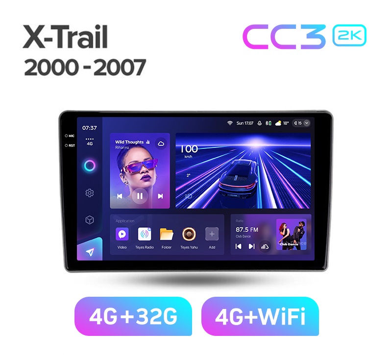 Магнитола TEYES NISSAN X-TRAIL T30 2000-2007 г CC3 2K 432 ГБ 3489000₽
