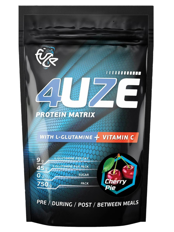 Протеин 4uze Protein + Glutamine, 750 г, вишневый пирог