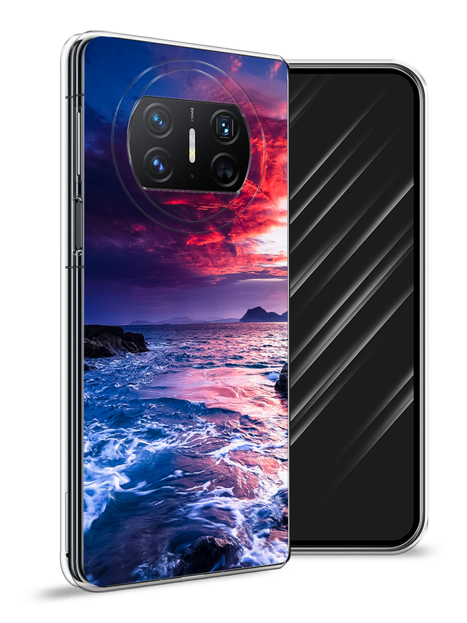 

Чехол Awog на Huawei Mate X3 "Волны 1", Розовый;синий, 6122450-1