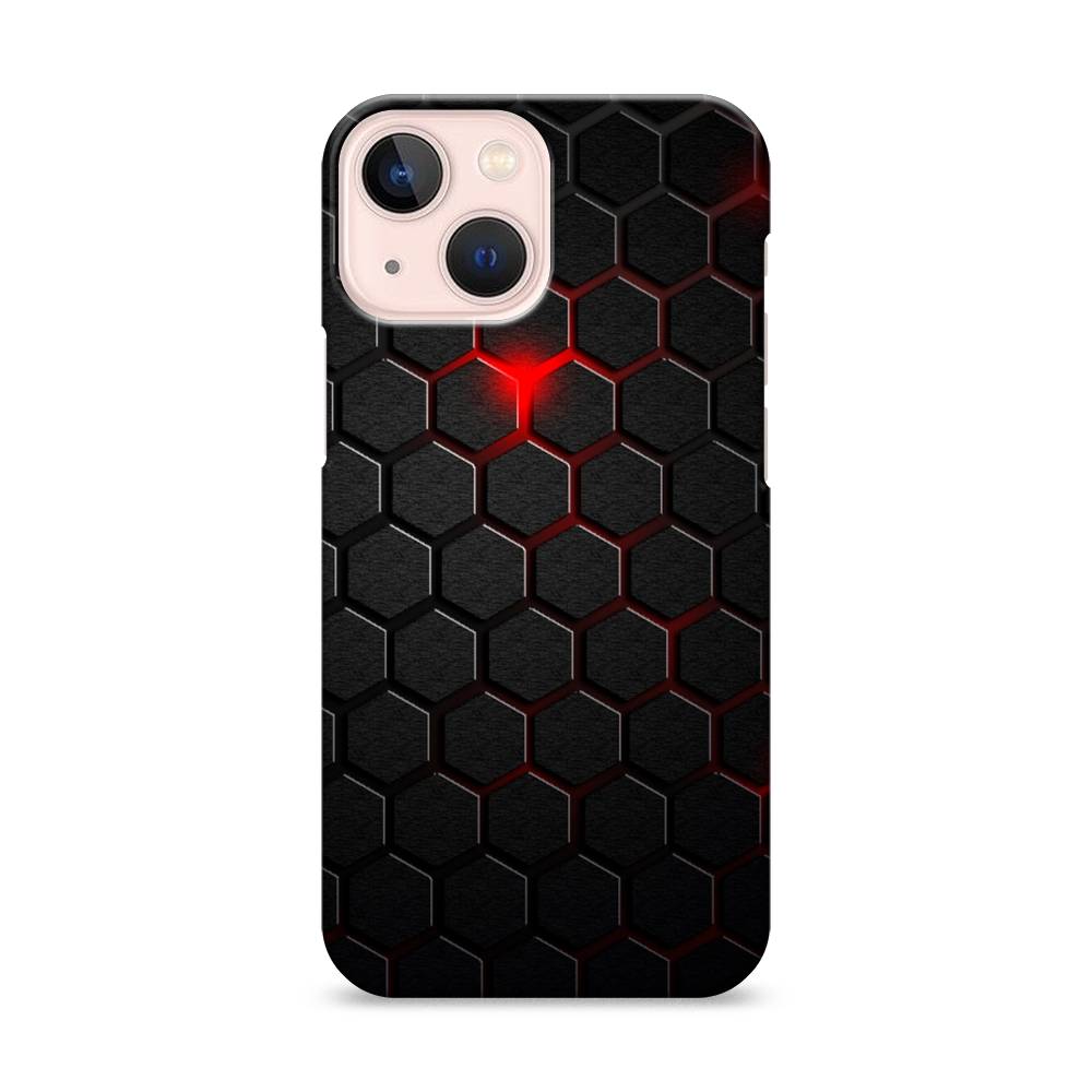 

Пластиковый чехол "Фон соты красные" на Apple iPhone 13 mini, 14120-2