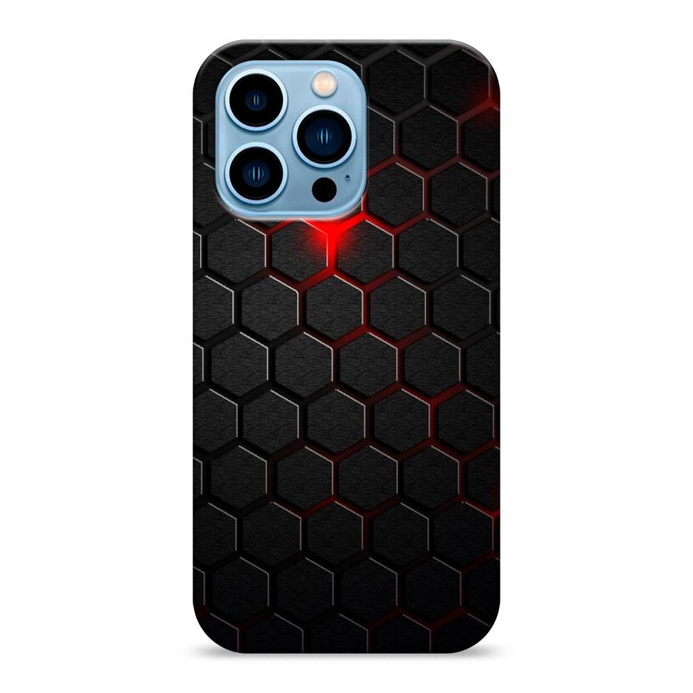 

Пластиковый чехол "Фон соты красные" на Apple iPhone 13 Pro, 14320-2