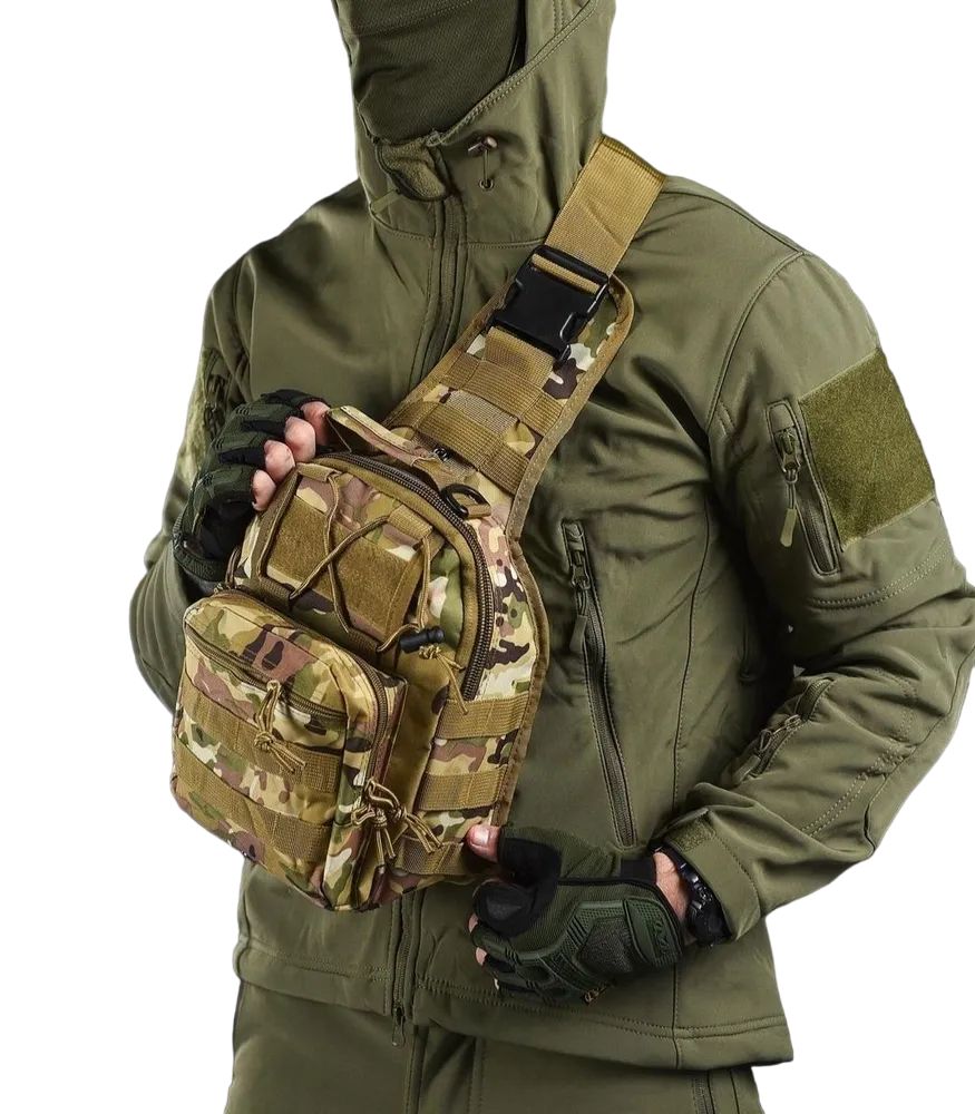 

Нагрудная тактическая сумка/рюкзак с одной лямкой Шторм мультикам, Зеленый, Sergeant Bag