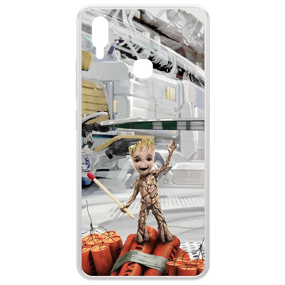 

Чехол-накладка Krutoff Clear Case Стражи Галактики. Малыш Грут для Vivo Y95, Прозрачный