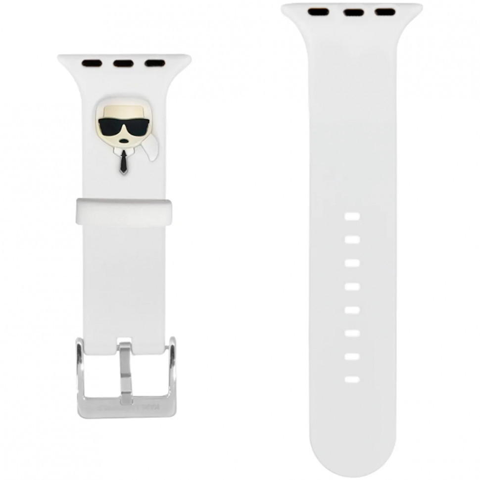 Ремешок Karl Lagerfeld Silicone Karl head для Apple Watch 41/40/38 мм, Белый