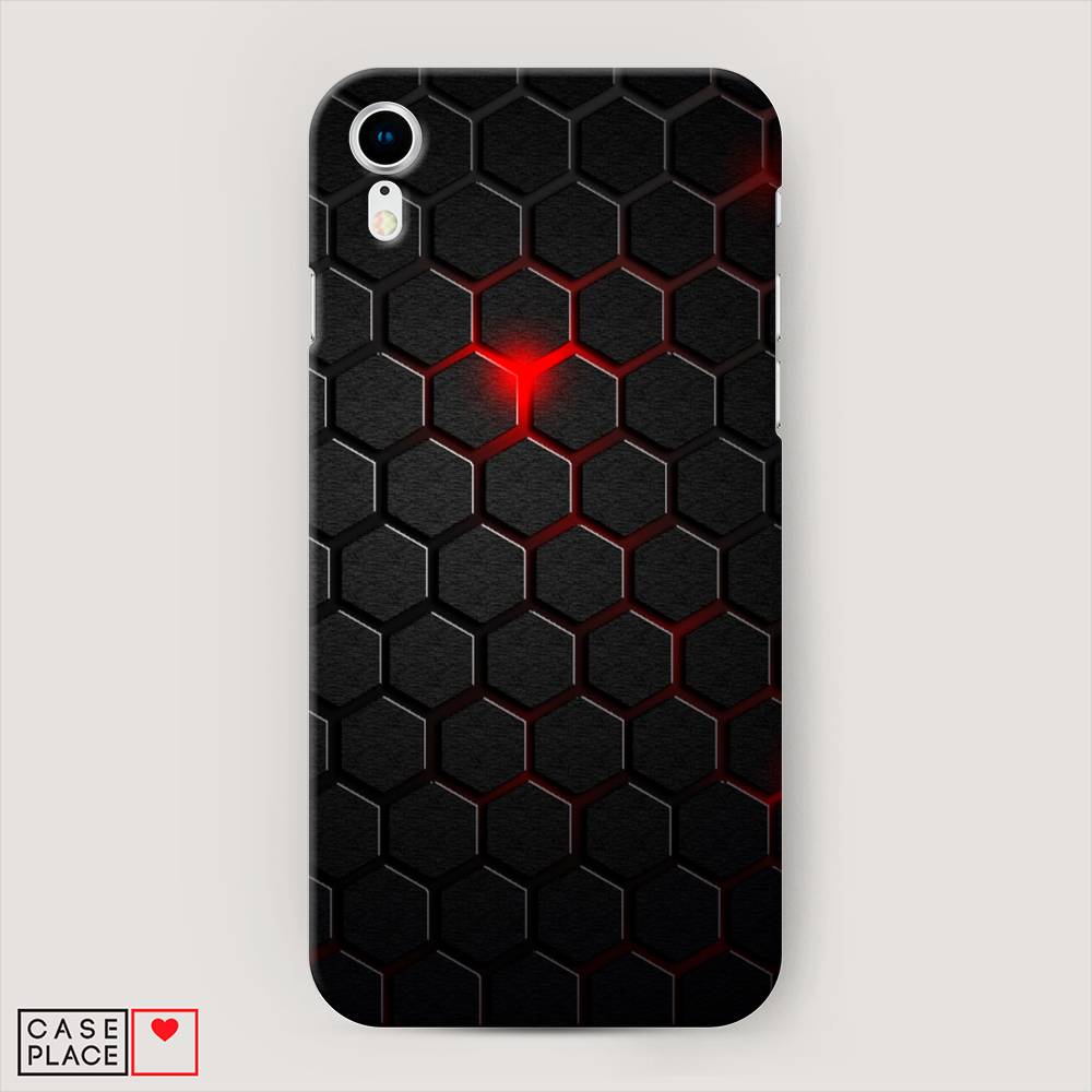 

Пластиковый чехол "Фон соты красные" на Apple iPhone XR (10R), 12020-2