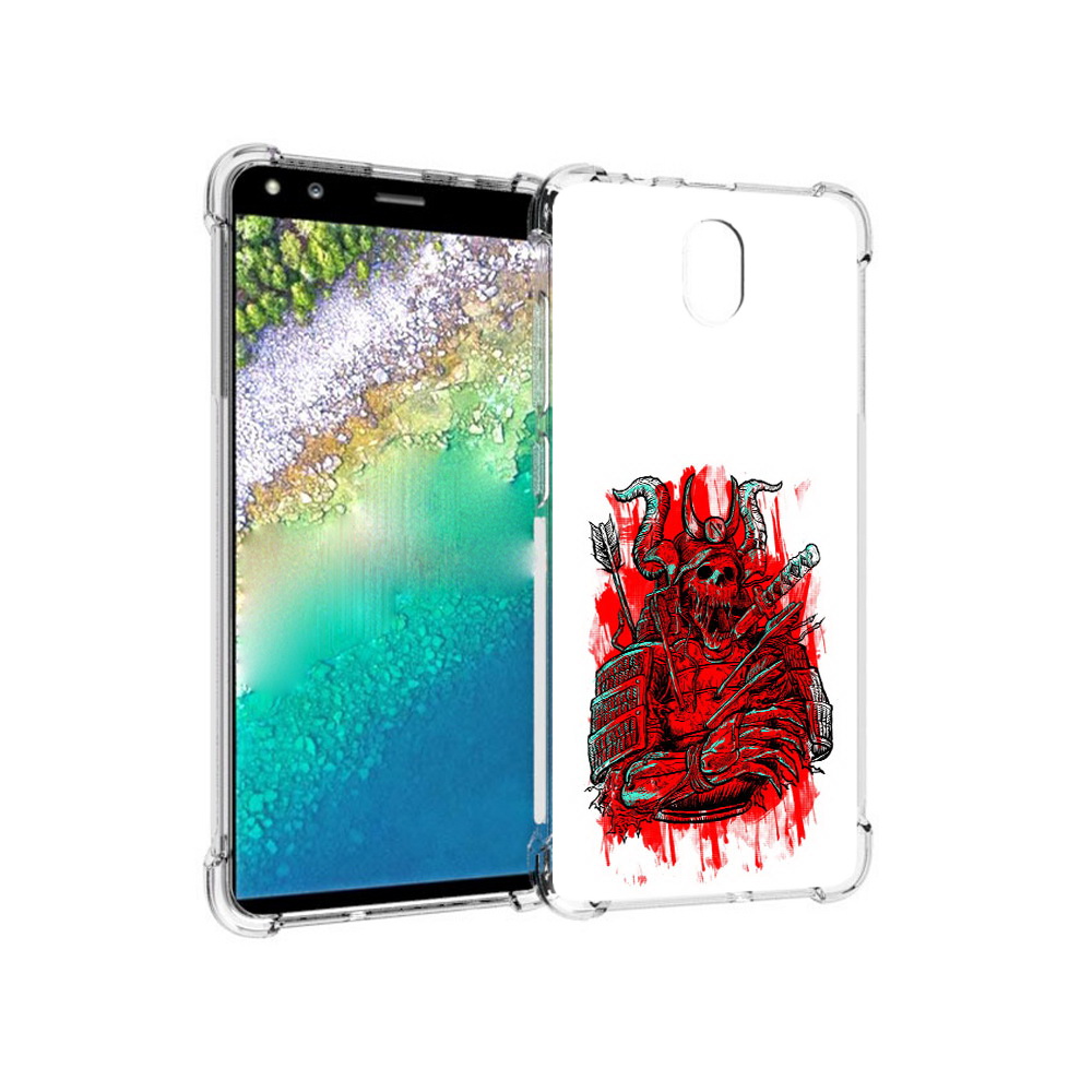 

Чехол MyPads Tocco для Nokia C01 Plus красный скелет воин (PT161800.114.413), Прозрачный, Tocco