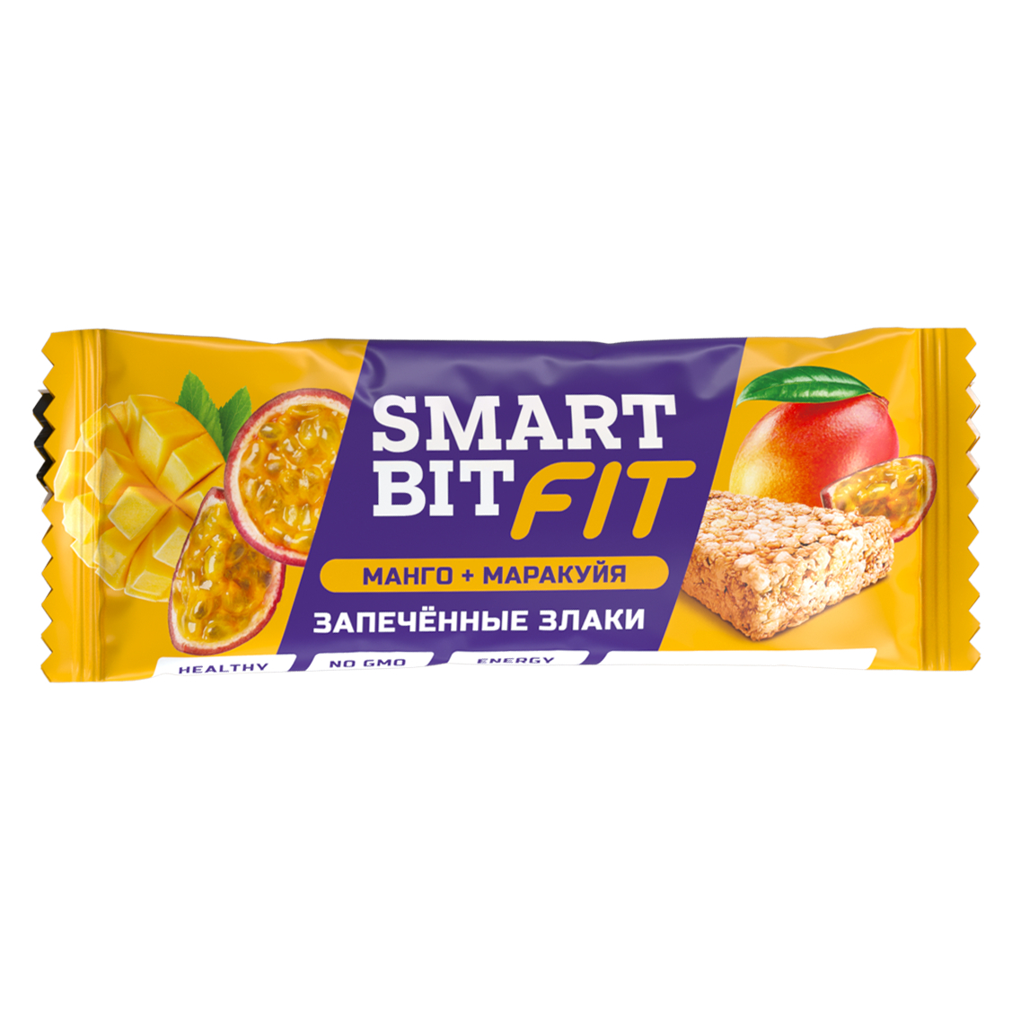 фото Батончик smartbit fit запечённые злаки, манго и вкус маракуйя, 45 г