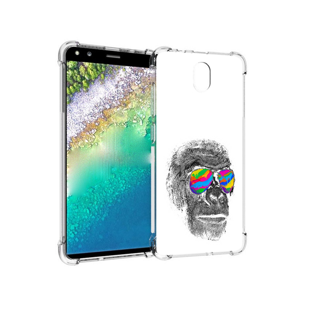 

Чехол MyPads Tocco для Nokia C01 Plus крутая обезьяна в очках (PT161800.114.422), Прозрачный, Tocco