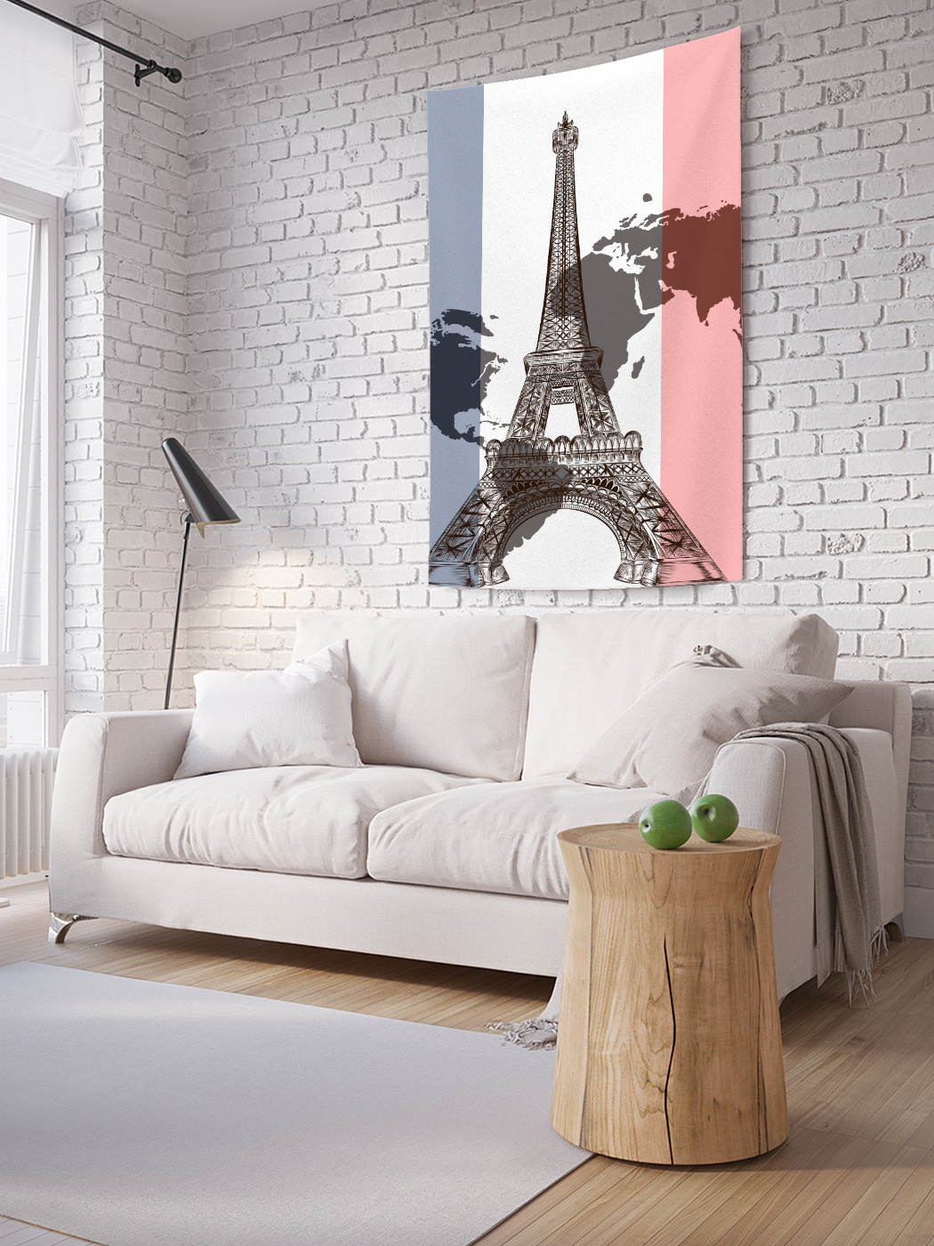 

Вертикальное фотопанно на стену JoyArty Карта и париж 100x150 см, Карта и париж