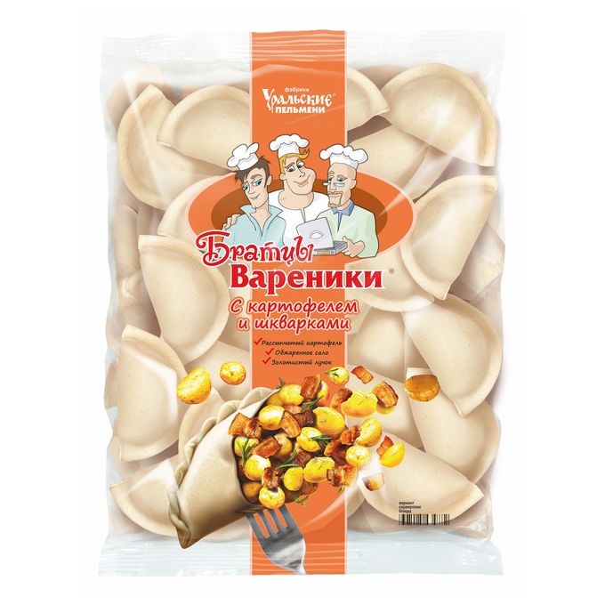 Вареники Братцы Вареники с картофелем и грибами 700 г 233₽